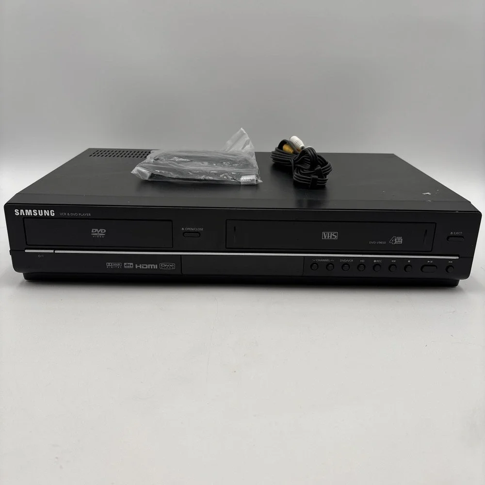 Samsung DVD VHS VCR Combo Player DVD-V9650 HDMI 1080 No Remote w/ Cables TESTED